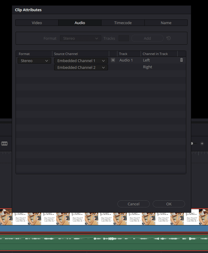 DaVinci Resolve von Mono in Stereo umwandeln