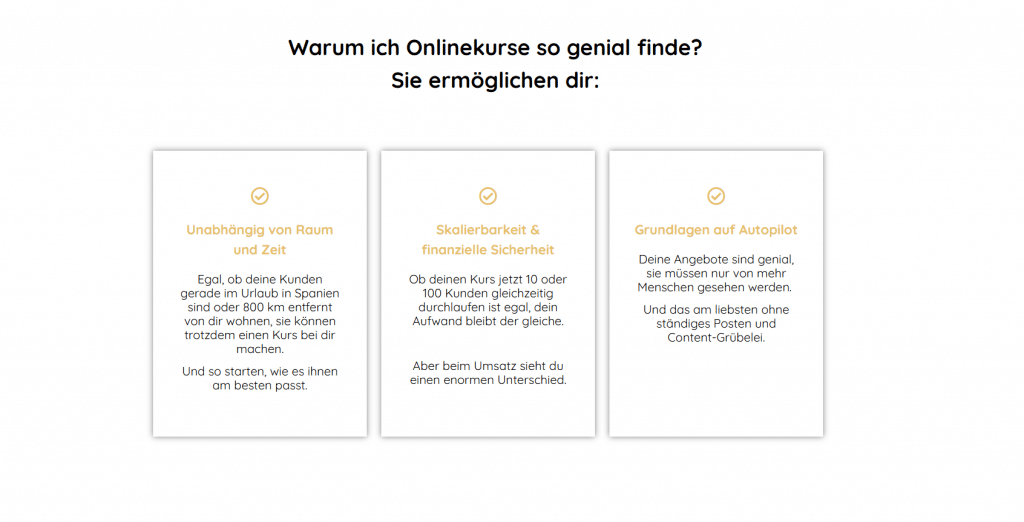 Salespage: So formulierst du Benefits