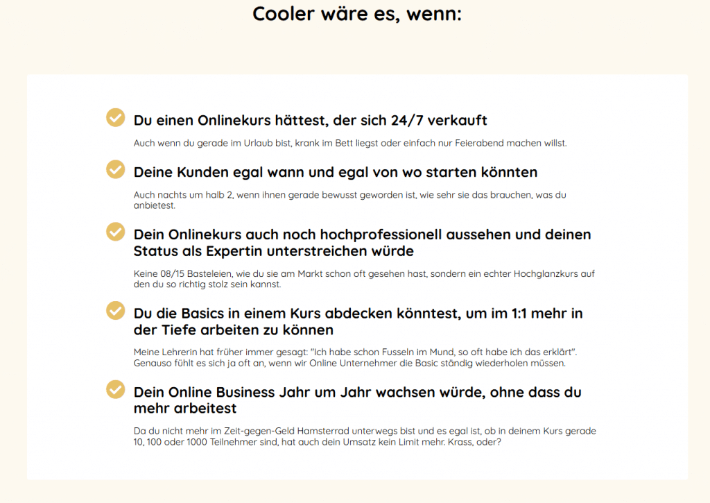 Salespage: Male eine Zukunftsvision, was mit deinem Onlinekurs für deinen Kunden möglich wird