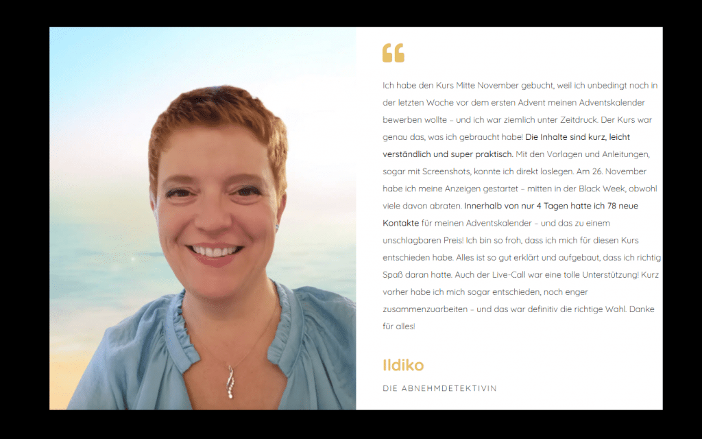 Salespage: Arbeite mit Social Proof, z.B. Testimonials