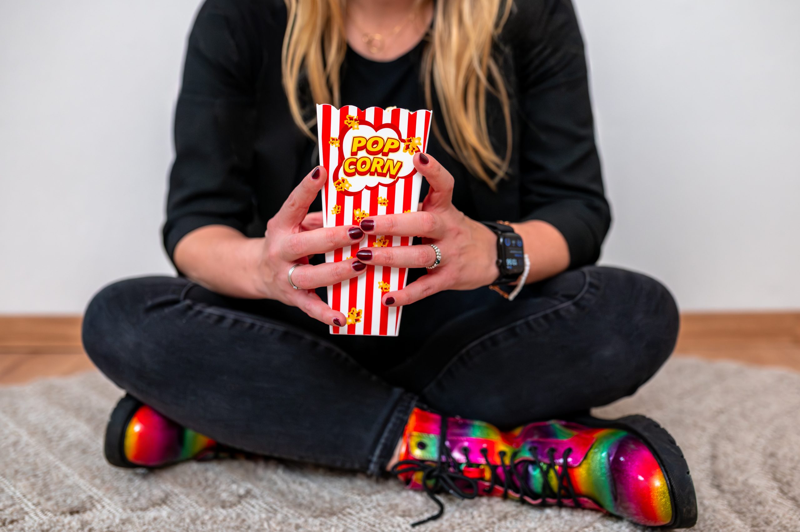 Claudia Seitz mit Popcorn