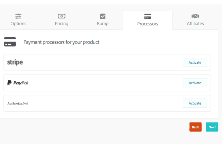 Thrivecart: Zahlungsanbieter auswählen