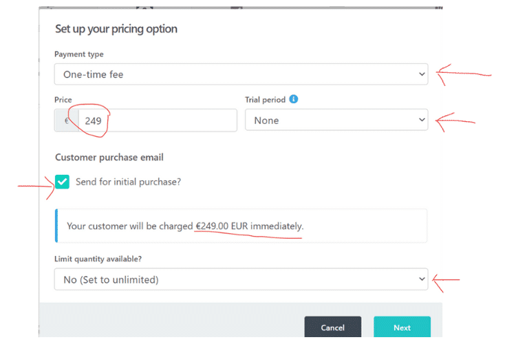 Thrivecart: Zahlungsplan anlegen