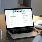 Screenshot der ThriveCart Website inklusive Kosten, Preise