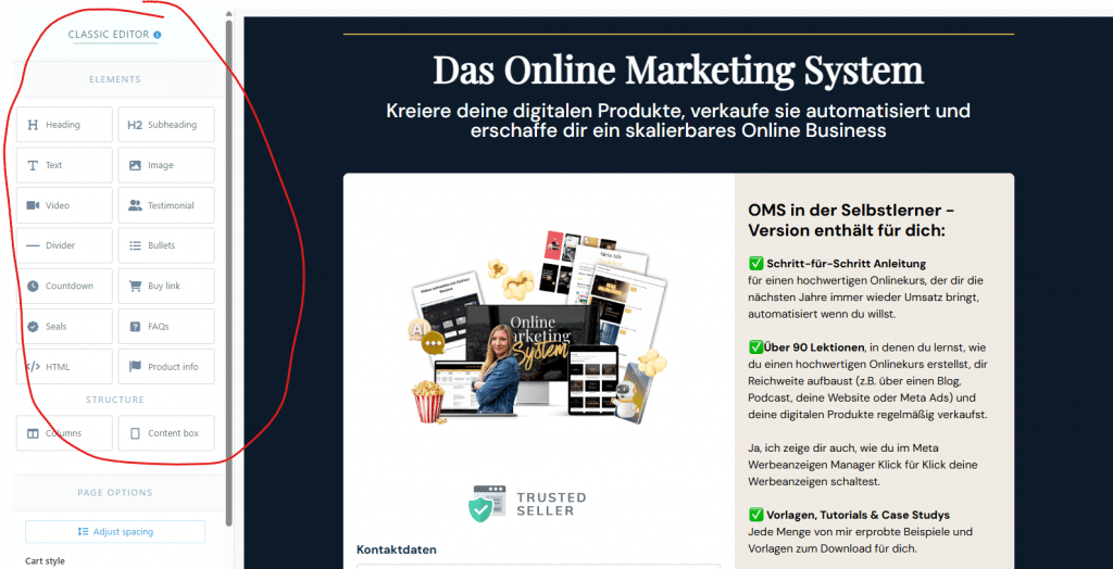 Checkout Seite erstellen mit dem Editor in ThriveCart